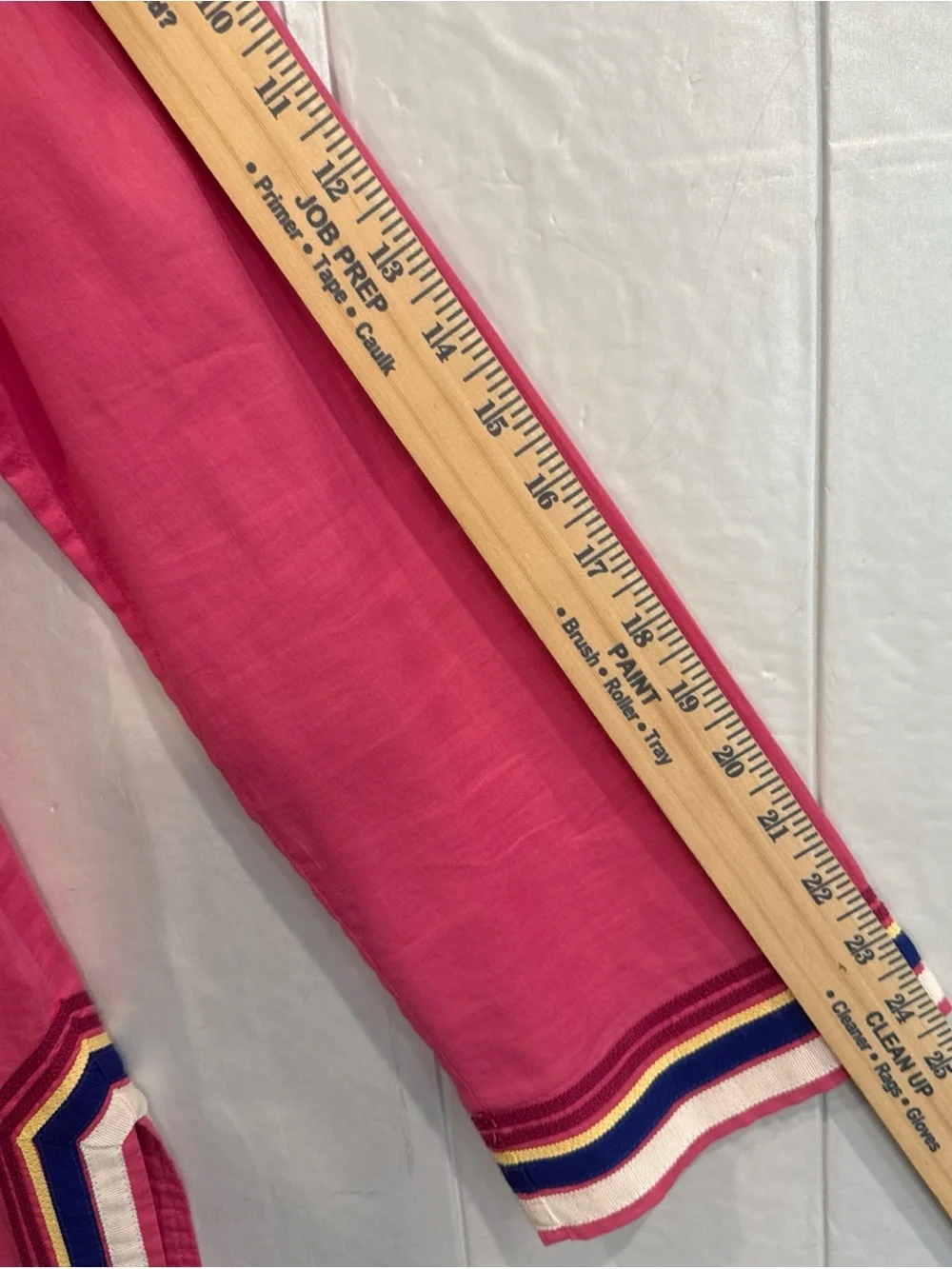 Tory Burch Pink Tunic Contrast Yellow White Blue Grossgrain Trim